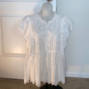 BP from Nordstrom white eyelet blouse Medium